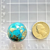 Large Sky Blue Round Ithaca Peak Turquoise Dimensions