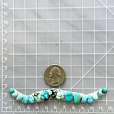 Small Sky Blue Mixed Lone Mountain Turquoise, Set of 16 Dimensions