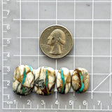 Large Sky Blue Mixed Royston Turquoise, Set of 4 Dimensions