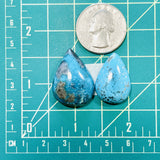 Large Sky Blue Teardrop Ithaca Peak Turquoise, Set of 2 Dimensions