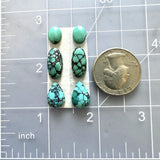 Small Mixed Mixed Mixed Turquoise, Set of 6 Dimensions