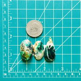 Large Sea Green Mixed Crescent Lake Variscite, Set of 3 Dimensions