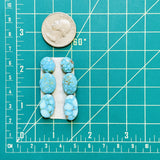 Small Sky Blue Mixed Kingman Turquoise, Set of 6 Dimensions