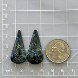 Large Ocean Blue Teardrop Blue Moon Turquoise, Set of 2 Dimensions