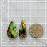 Large Sea Green Teardrop Crescent Lake Variscite, Set of 2 Dimensions