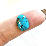 Small Sky Blue Oval Bisbee Turquoise Background