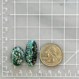 Large Ocean Blue Oval Yungai Turquoise, Set of 2 Dimensions