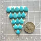 Small Sky Blue Teardrop Sleeping Beauty Turquoise, Set of 15 Dimensions