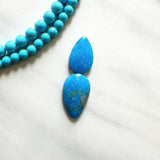 Medium Sky Blue Teardrop Ithaca Peak Turquoise, Set of 2 Background