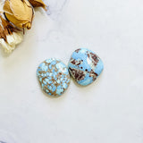 Large Sky Blue Freeform Golden Hills Turquoise, Set of 2 Background