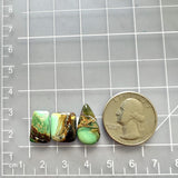 Small Mint Green Mixed Crescent Lake Variscite, Set of 3 Dimensions