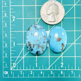 Large Sky Blue Oval Ithaca Peak Turquoise, Set of 2 Dimensions