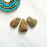 Large Deep Green Freeform Royston Turquoise, Set of 3 Background
