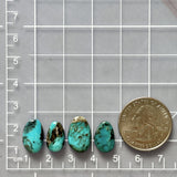 Small Ocean Blue Freeform Blue Moon Turquoise, Set of 4 Dimensions