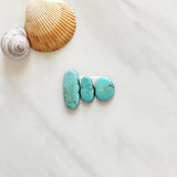Small Faint Green Mixed Pilot Mountain Turquoise, Set of 3 Background