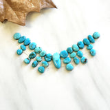 Small Sky Blue Mixed Kingman Turquoise, Set of 31 Background