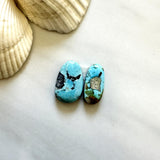 Medium Sky Blue Freeform Blue Moon Turquoise, Set of 2 Background