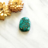 Large Sea Green Freeform Lone Mountain Turquoise Background