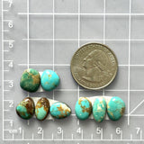 Small Sky Blue Mixed Royston Turquoise, Set of 8 Dimensions