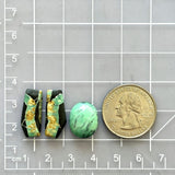 Medium Sea Green Mixed Crescent Lake Variscite, Set of 3 Dimensions