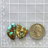 Large Sky Blue Mixed Royston Turquoise, Set of 2 Dimensions