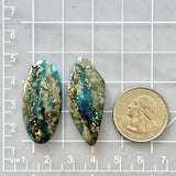 Large Ocean Blue Mixed Ithaca Peak Turquoise, Set of 2 Dimensions