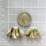 Small Sky Blue Triangle Royston Turquoise, Set of 4 Dimensions