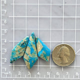 Large Sky Blue Shield Ithaca Peak Turquoise, Set of 3 Dimensions