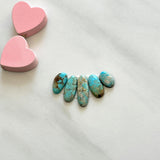 Small Sky Blue Oval Number 8 Turquoise, Set of 5 Background