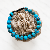 Stabilized Spider Web Egyptian Turquoise 8mm Round Bead Bracelet