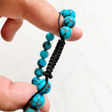 Stabilized Spider Web Egyptian Turquoise 8mm Round Bead Bracelet