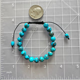 Stabilized Spider Web Egyptian Turquoise 8mm Round Bead Bracelet