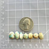 Small Sky Blue Mixed Royston Turquoise, Set of 7 Dimensions