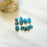 Small Sky Blue Mixed Morenci Turquoise, Set of 10 Background