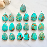 Sea Green Fox Turquoise Top Drilled Cab Bead