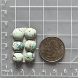 Small Faint Blue Round Sand Hill Turquoise, Set of 6 Dimensions
