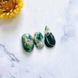 Large Sea Green Mixed Crescent Lake Variscite, Set of 3 Background