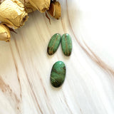 Medium Mint Green Oval Crescent Lake Variscite, Set of 3 Background