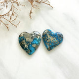 Large Sky Blue Heart Ithaca Peak Turquoise, Set of 2 Background