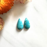 Small Sky Blue Teardrop Royston Turquoise, Set of 2 Background