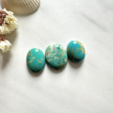 Small Sky Blue Oval Royston Turquoise, Set of 3 Background