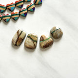 Medium Deep Green Mixed Royston Turquoise, Set of 4 Background