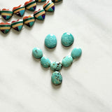 Small Faint Green Mixed Kingman Turquoise, Set of 8 Background