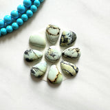Small Light Yellow Mixed Crescent Lake Variscite, Set of 9 Background