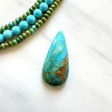 Large Sky Blue Teardrop Royston Turquoise Background