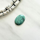 Large Sea Green Oval Crescent Lake Variscite Background