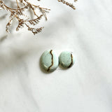 Small Faint Green Oval Crescent Lake Variscite, Set of 2 Background