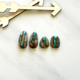 Small Sky Blue Mixed Royston Turquoise, Set of 4 Background