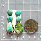 Small Mixed Mixed Royston Turquoise, Set of 6 Dimensions