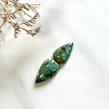 Small Bamboo Green Teardrop Namtso Lake Turquoise, Set of 2 Background